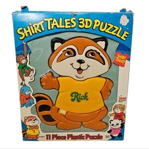 Vintage 1982 Hallmark Shirt Tales Rick 11 Piece Plastic 3D Puzzle New In Box